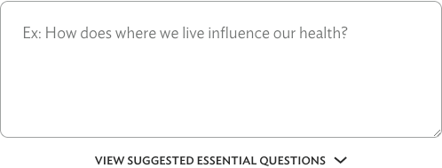 Textarea for essential questions, and a dropdown for suggested questions